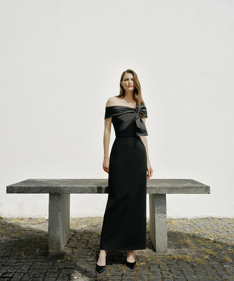 ابيكول Asymmetric Bow Dress